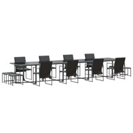 Vrtni set za blagovanje 16 dijelova s jastučićima, čelik i tekstilen