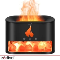ZORTIVA Ultrazvučni aroma difuzor i ovlaživač 250 ml s efektom plamena, crni