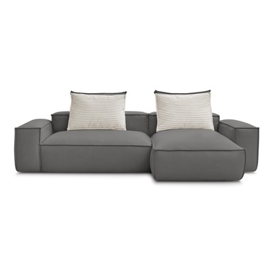 BOBOCHIC PARIS Siva kutna garnitura od imitacije kože (promjenjiva) Boheme, 302x119x94 cm