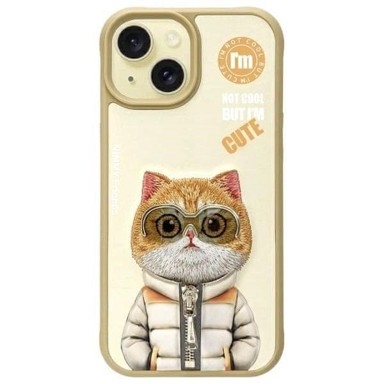 NIMMY Cool & Cute 2.0 Cat maskica za iPhone 15, bež