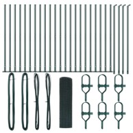 Zavarena ograda s 13 flanširanih stupova, 0.4x50 m, čelik, zelena  