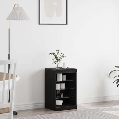 Komoda s led svjetlima, 41x37x67 cm, crna hrastovina