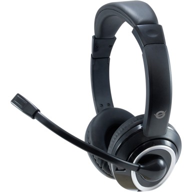 CONCEPTRONIC Naglavne slušalice s mikrofonom, žičane, USB, stereo, 2,0 m, crne