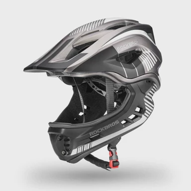 ROCKBROS Dječja biciklistička kaciga s odvojivim vizirom TT-32SBTG-M veličina M - siva