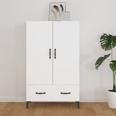 Visoka komoda bijela 70 x 31 x 115 cm od konstruiranog drva
