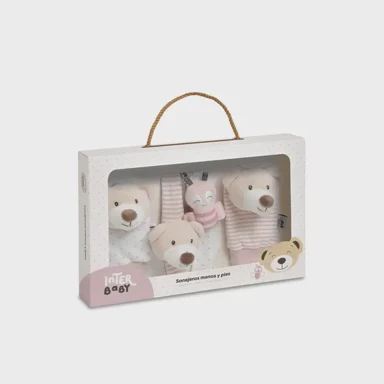 Set zvečki za stopala i zapešća Bear, roza