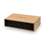 MIKAMAX Sat s bežičnim punjačem Bamboo Wireless Charger Clock