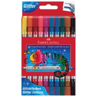 FABER-CASTELL Flomasteri školski Glitter, 151107, obostrani, 10 boja