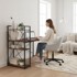 ModernHome uredski stol s policom i 3 police 120 x 60 cm, crno-smeđi
