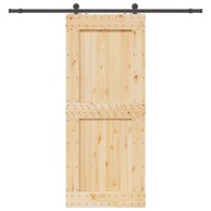 Klizna vrata s priborom za montažu, masivna borovina 95x210 cm