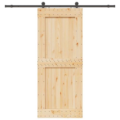 Klizna vrata s priborom za montažu, masivna borovina 95x210 cm