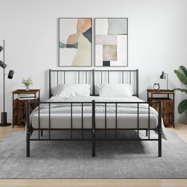 Noćni ormarići 2 kom dimljeni hrast 40x42x60 cm drveni