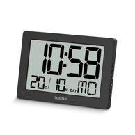 HAMA Zidni i stolni sat 00222230, digitalni, pravokutni, crni
