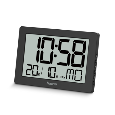HAMA Zidni i stolni sat 00222230, digitalni, pravokutni, crni