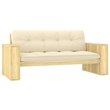Vrtna klupa 179 cm s jastucima, bež