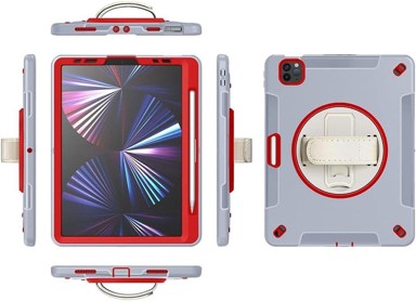 NIKCORP Okretna zaštitna maska za iPad Pro 11 (2018/2020/2021) sa stalkom držačem za ruku i olovku, siva