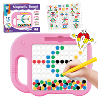 WOOPIE Dječja magnetna ploča Montessori MagPad, 84 gumba, roza
