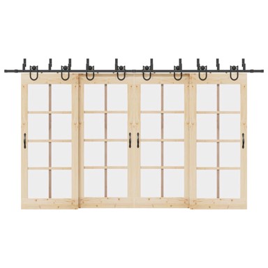 Pribor za klizna vrata 200 cm čelični crni