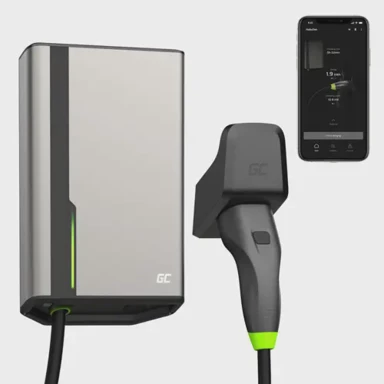 GREEN CELL Stanica za punjenje električnih vozila EVGC021A2250, aluminij, ugrađeni zaslon, LED, siva