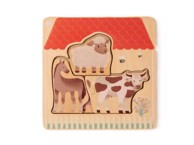 Drvena slagalica Farma sa životinjama, višeslojna