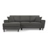 MICADONI HOME Tamnosiva baršunasta kutna garnitura na razvlačenje Moghan, lijevi kut, 241x145x88 cm