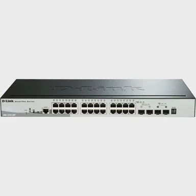 D-LINK Switch DGS-1510-28P, 24xGigabit PoE + 2xSFP + 2x10G SFP+, upravljani, 238.7W