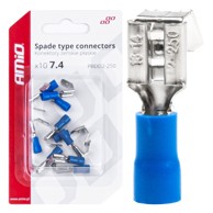 AMIO Izolirana ženska plosnata kabelska stopica, 7.4/6.3mm, 1.5-2.5mm², 15A, 10 kom
