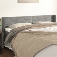 Uzglavlje s ušima svjetlosivi 203x16x78/88 cm baršunasti