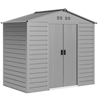 Metalna vrtna kućica za alat s kosim krovom, 2,43 m², 213 x 131 x 192 cm, siva