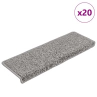 Prostirka za stepenice, 20 kom, 65 x 21 x 4 cm, s pravokutnim rubom, siva