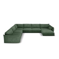 MAZZINI SOFAS Tamno zelena kutna garnitura (lijevi kut) Vanda, 384x284x85 cm