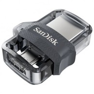 SANDISK USB stick Ultra Dual Drive m3.0, sivi, USB 3.0, 32 GB, micro USB OTG