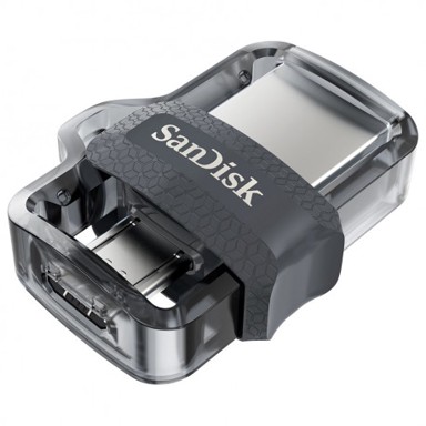 SANDISK USB stick Ultra Dual Drive m3.0, sivi, USB 3.0, 32 GB, micro USB OTG