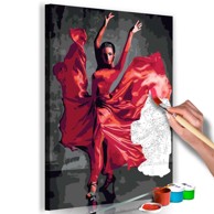 Slika za samostalno slikanje Red Dress 40x60