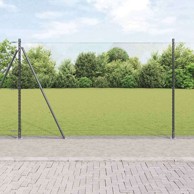Stup za ogradu, 10 x 1,5 m, 13 mm mreža, čelik i PVC, sivi