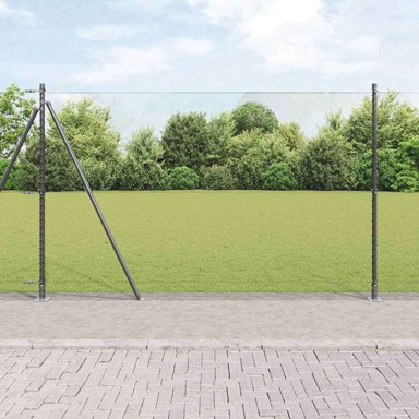Stup za ogradu, 10 x 1,5 m, 13 mm mreža, čelik i PVC, sivi