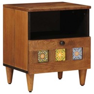 Noćni ormar s ladicama 40 x 33 x 46 cm, masivno drvo manga, smeđa