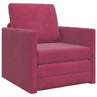 Sofa na razvlačenje 2-u-1 74x77x8 cm baršun vinski crveni