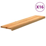 Gazišta stepenice 16 kom svjetlosmeđi 120x30x2 cm masivna hrast