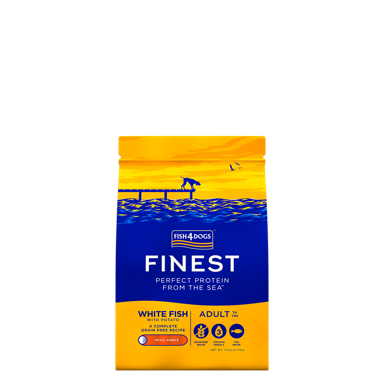 FISH4DOGS Suha hrana za pse, male granule, bijela riba 1.5 kg