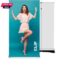 Roll up stalak Clip 100 x 220 cm, s teleskopskim jarbolom i sustavom zamjene grafike