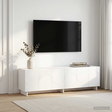 TV stalak 140 x 34,5 x 40 cm od konstruiranog drva, bijeli