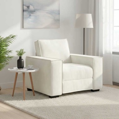 Sofa fotelja 100 x 78 x 84 cm, baršunasta, krem