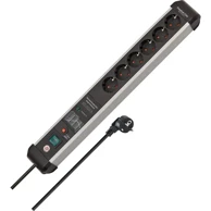 BRENNENSTUHL Produžni kabel Premium Protect Line, 6 utičnica, zaštita od prenapona 60000 A, 3 m, crno/srebrni