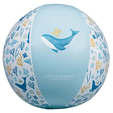 LITTLE DUTCH Lopta na napuhavanje Ocean Dreams Blue 35 cm, PVC