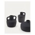 KAVE HOME Vaza crna set od 3 kom od terakote, visina 6 cm Sofra