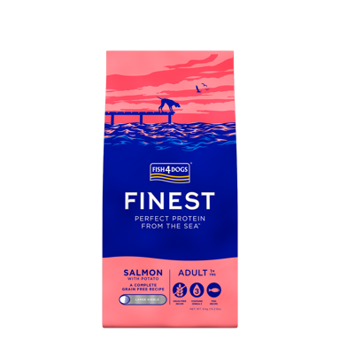 FISH4DOGS Suha hrana za pse, velike granule, losos 6 kg