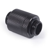 ALPHACOOL Adapter D-Plug ES, 20mm, G1/4 vanjski navoj na G1/4 vanjski navoj, Duboko crni