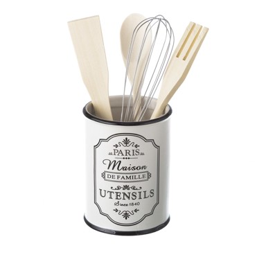 CASA SELECCIÓN Set kuhinjskog pribora od bambusa 4 kom sa stalkom 