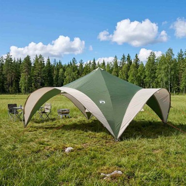 Šator za zabave 400 x 400 x 320 cm, poliester i čelik, zelena